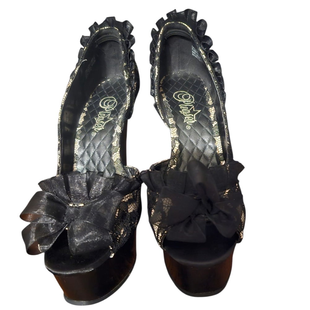 Pleaser Black Heels Elegant Design